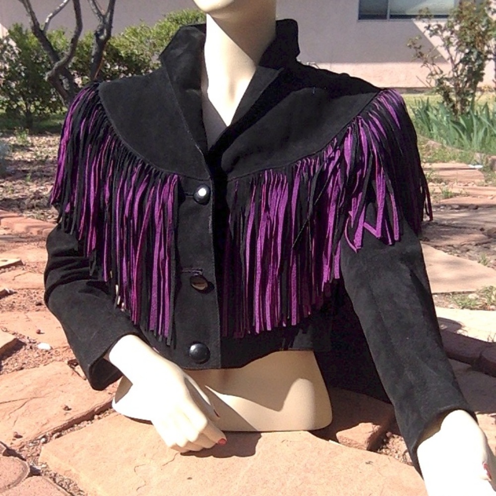 Adler Genuine Leather Fringe Jacket size S